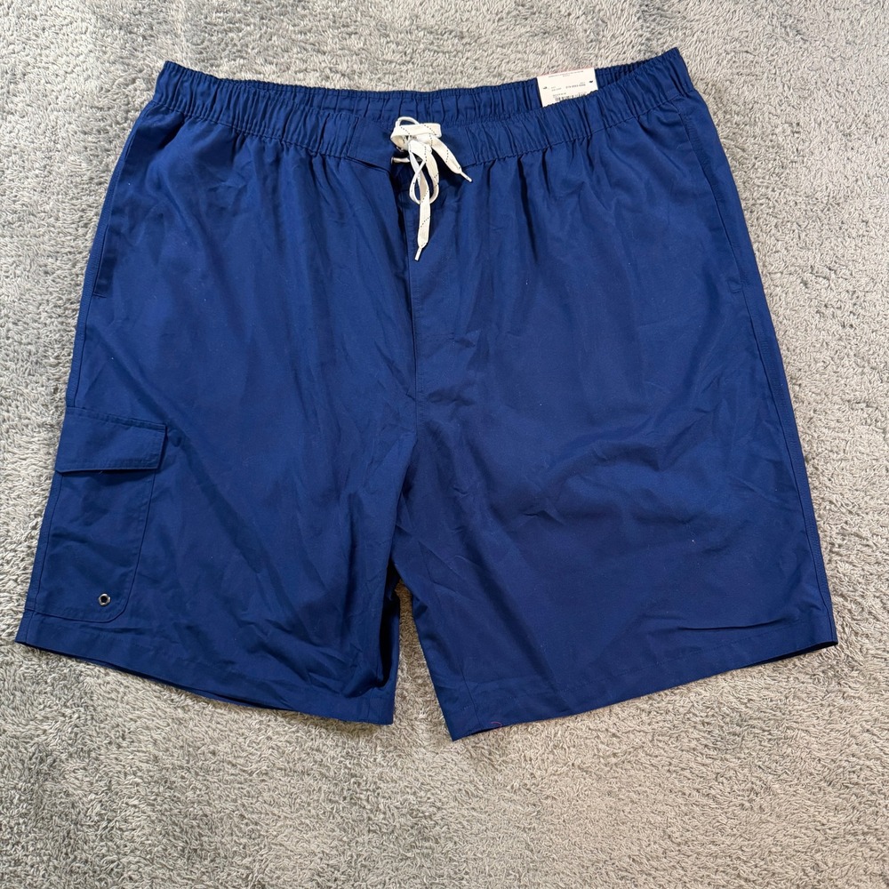 St John's Bay Mens Swim Shorts 4XLT Blue Cargo Pocket 11 Inseam UPF 50+ NEW